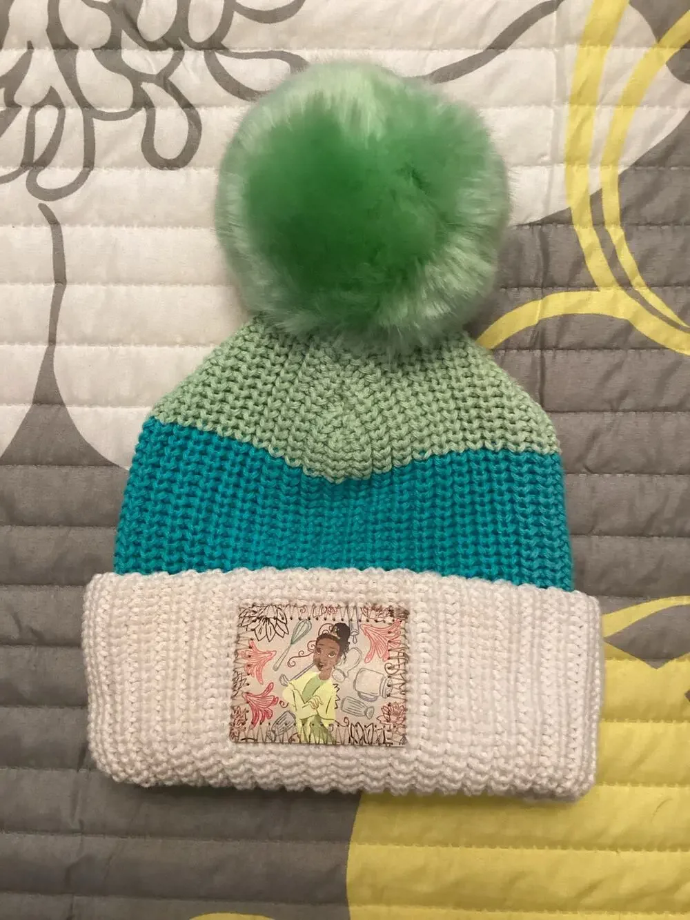NWT Disney Parks x Love Your Melon Princess the Frog Tiana Pom Pom Kids Beanie